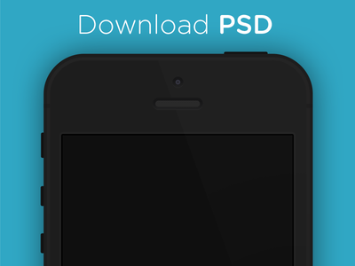 Download Flat iPhone 5 Black & White PSD