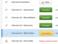Exercises checklist