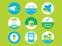Travel Green Wisconsin Icon Set