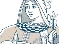 Queen Of Hearts - Monotone