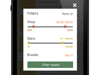 result filter UI