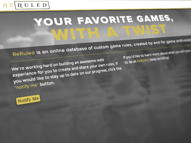 Re-Ruled Landing Page