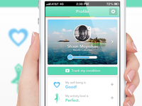 Medical/health App Flat UI Profile v3
