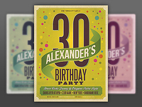 Retro Birthday Party Flyer