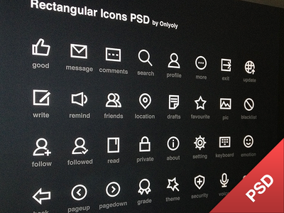 Download Rectangular Icons PSD