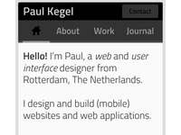 Personal mobile website (redesign)