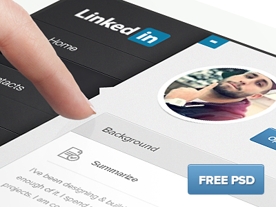 Download Free PSD LinkedIn iPad Redesign