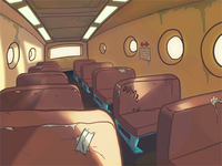 Damaged Bus Interior