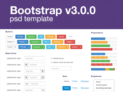 Download Bootstrap V3.0.0 PSD Template