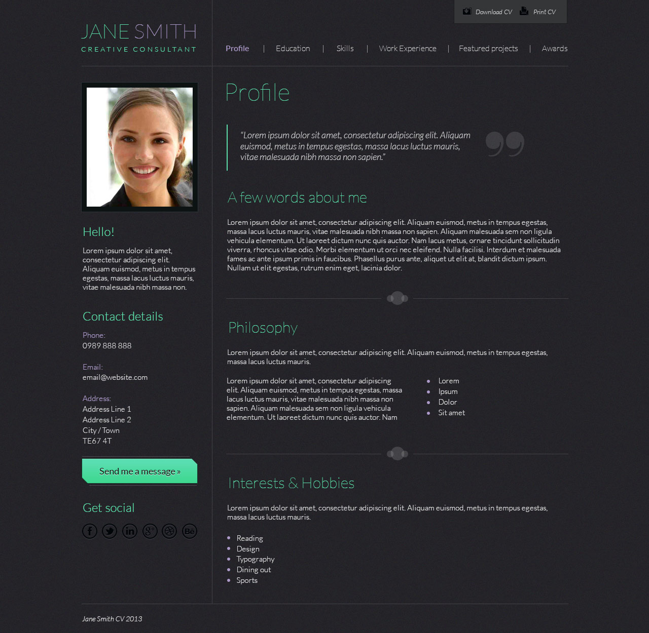 Resume Design Templates Free . 10 Best Free Resume (Cv) Templates In