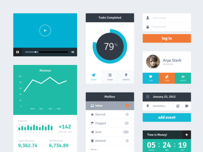 Download Freebie PSD: Flat UI Kit