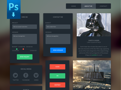 Dark UI Kit by Hüseyin Yilmaz Dark UI Kit by Hüseyin Yilmaz
