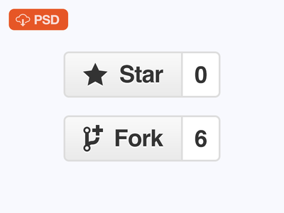 Download Github Star and Fork Buttons PSD