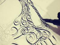 Calligraphy Skull