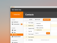 Web App Dashboard - Contacts.