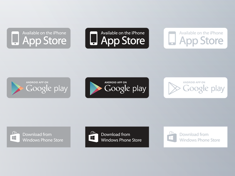 App Download Buttons - Vector Set