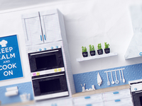 3D Paper-craft style kitchen & Intro for Philadelphia.