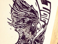 Cockatoo Linocut