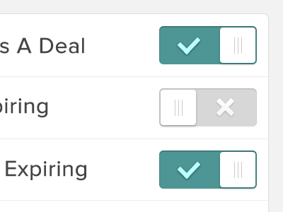 Kraved App daily deals general settings screen with custom toggle switches