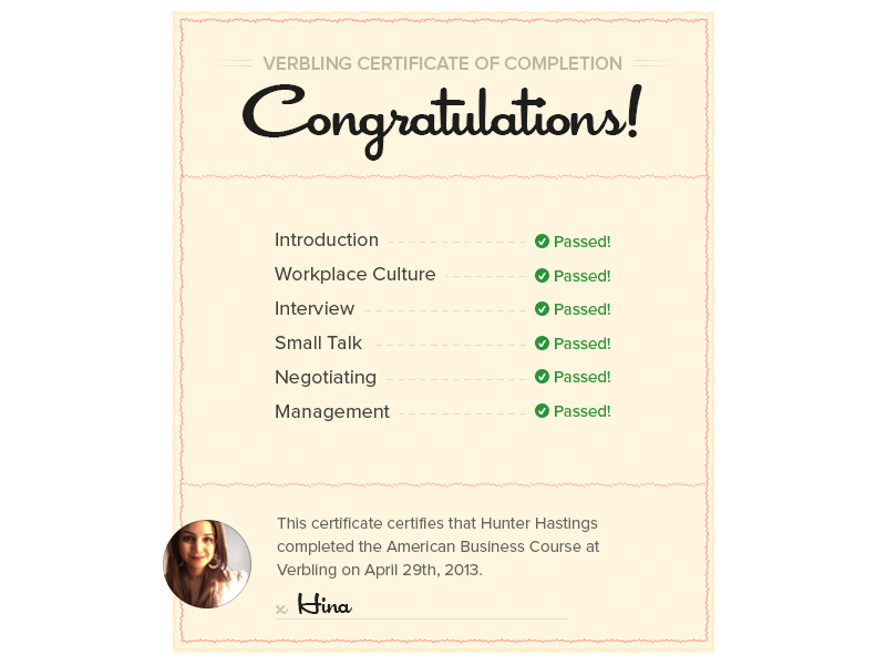 Certificate