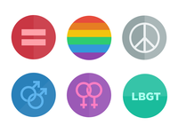 Flat Marriage Equality Icons