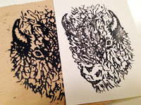 Bison Block Print