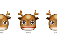 Zoom-eyed creatures pack 3 (Santa's reindeer)