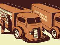 Gourmet Sauce Delivery Truck Illustration