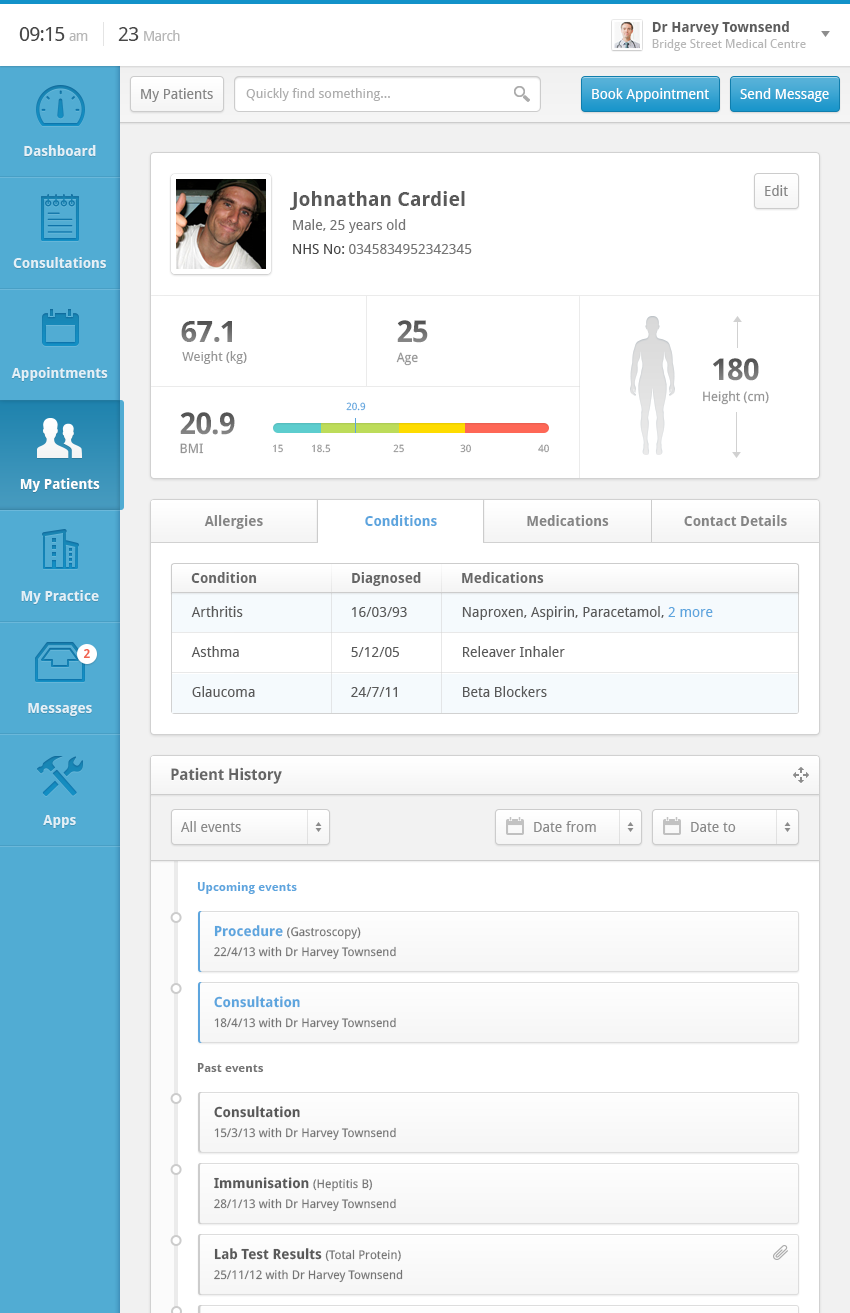 Clinical Dashboard - Patient Record by Andrew Lucas