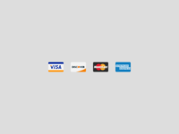 Simple credit card icons for NeonMob