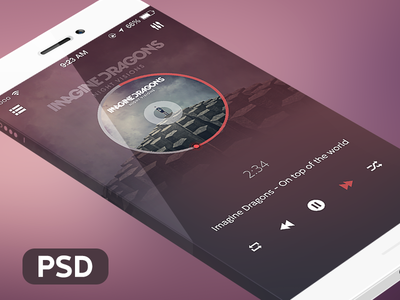 Download Music Player iOS App Mockup