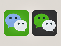 Flat WeChat App Icon PSD