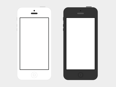 Download iPhone 5 Flat B/W PSD