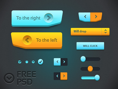 Download Sweet Dark UI Kit Free PSD