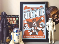 blue milk printed