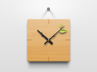 Wood and branches of the clock