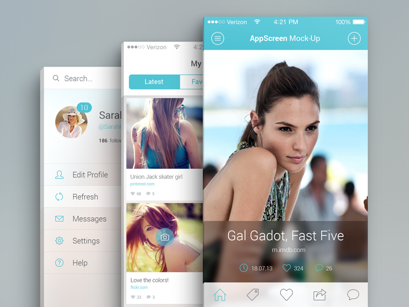 App Screen PSD Mock-Ups