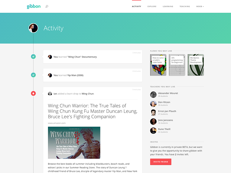 Gibbon Activity Feed