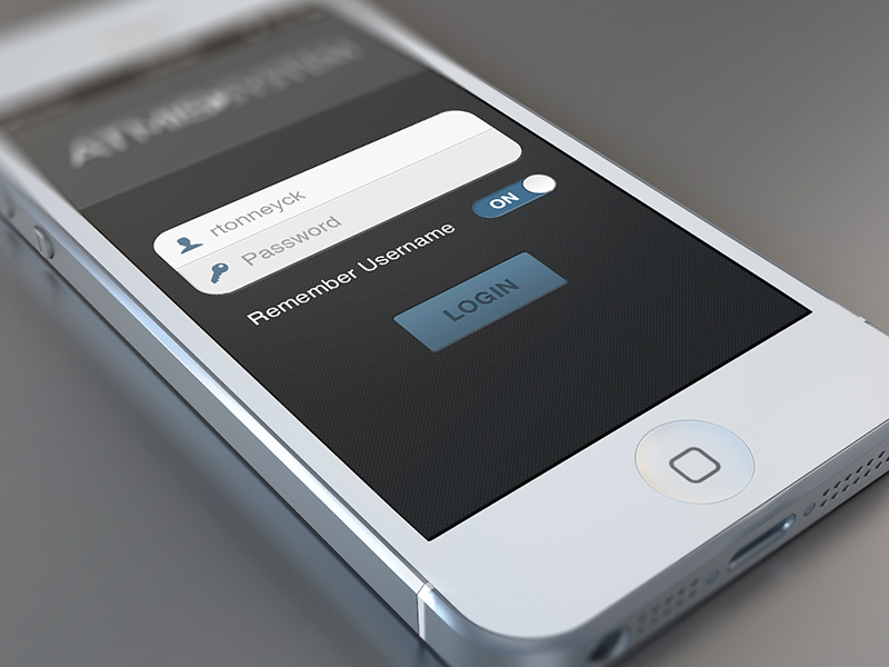 iOS App Login Screen
