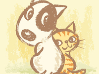 Dog And Cat Are Turning Around
