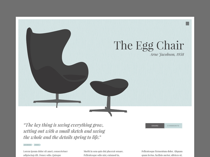 The Chair Website - Internal Page by Matthew Hensler