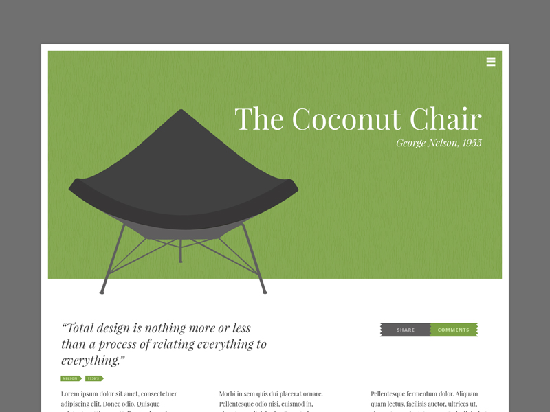 The Chair Website - Internal Page by Matthew Hensler