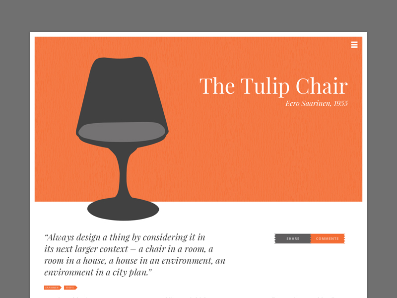 The Chair Website - Internal Page by Matthew Hensler