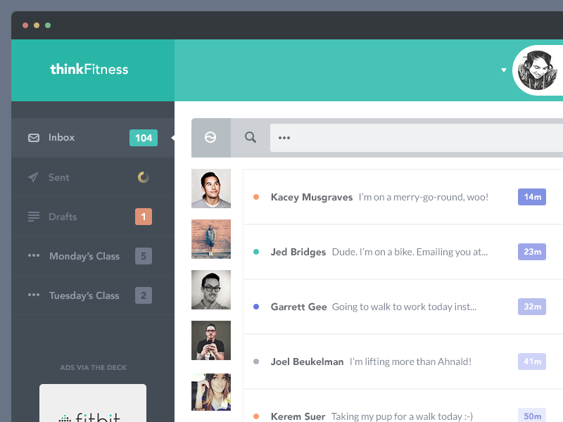 thinkFitness UI wip