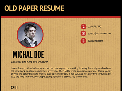 Old Paper Resume