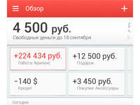 Zenmoney android app main screen