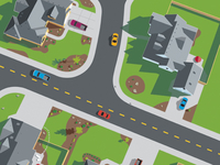 Birdseye view of neighborhood