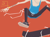 Skateboard self portrait process | Animated GIF