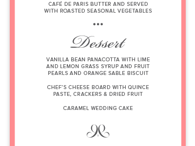 Wedding-menu