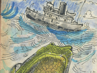 sea monster diptych